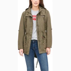 Levi's Women's Lightweight Fishtail Hooded Anorak Jacket - Khaki/Army Green xxl